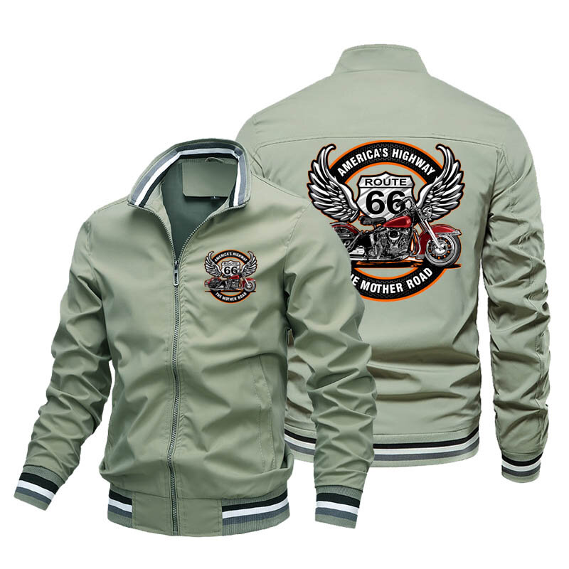 Large size fashion men's jacket bomber jacket spring and autumn outdoor clothing men's casual street motorcycle motorcycle jacke