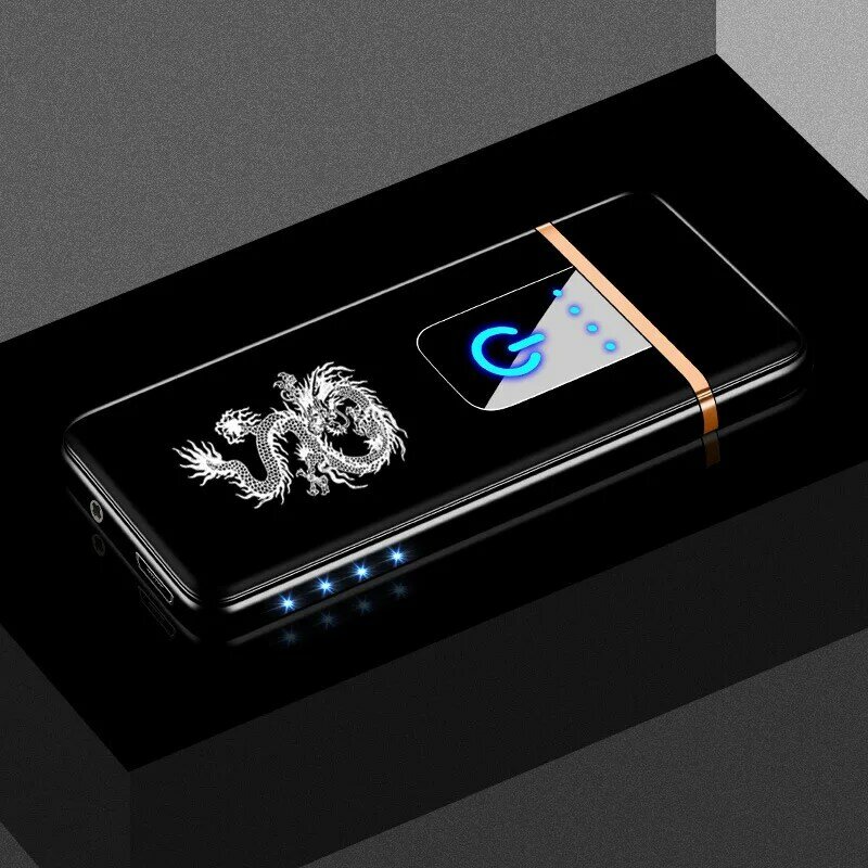 Mini Metall Touch Elektrische Leichter USB Aufladbare doppelseitige Wolfram Winddicht Leichter Persönlichkeit Kreative Geschenk der Männer