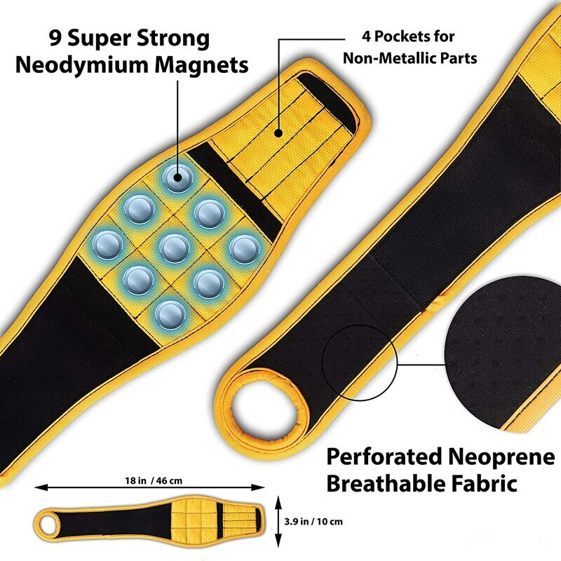 Forte braccialetto magnetico borsa portautensili portatile vite utile strumento vite strumento di riparazione unghie polsino magnetico per organizzatore di utensili