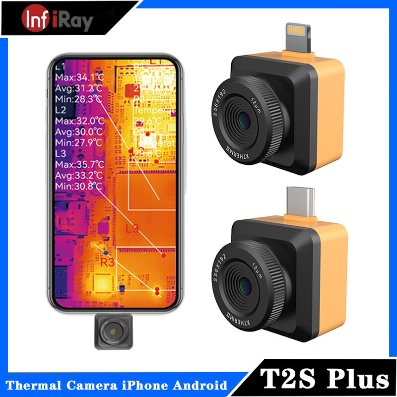 InfiRay T2S Plus Thermal Camera for Android Smartphone USB iPhone iOS Infrared Thermal Imager PCB Circuit Repair Inspection