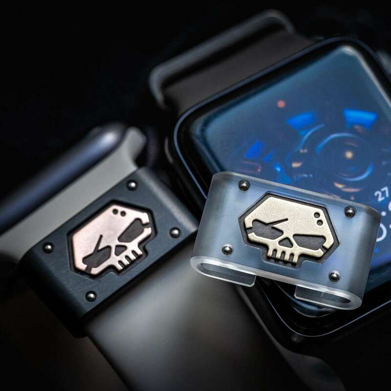 EDC – bague en métal pour Apple Watch, boucle tactique tête de mort, Clips décoratifs pour sac à dos Molle