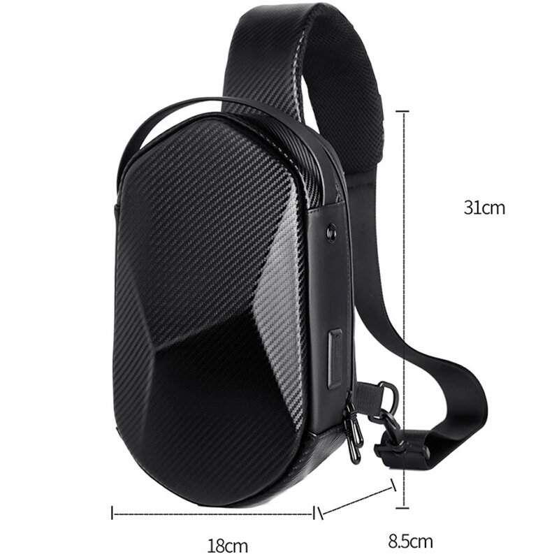 SUUTOOP Men Multifunction USB Crossbody Bag Shoulder Bag Waterproof Travel Sling Messenger Pack Chest Bag for Male Female Women