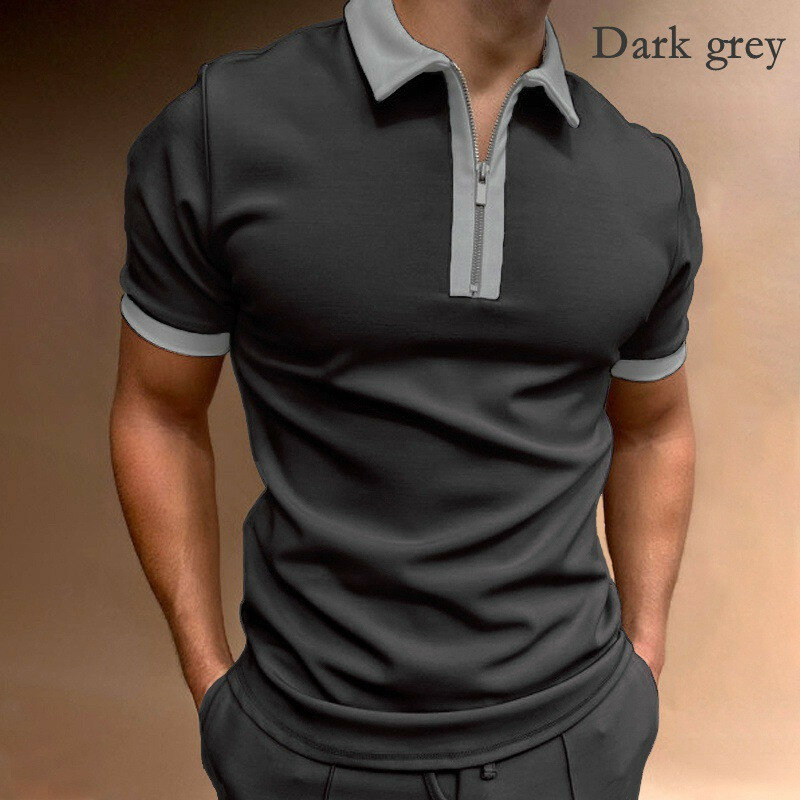 Polo de manga corta para hombre, camisa informal de algodón con bordado de retales, tops sólidos, talla grande 3XL, 2022