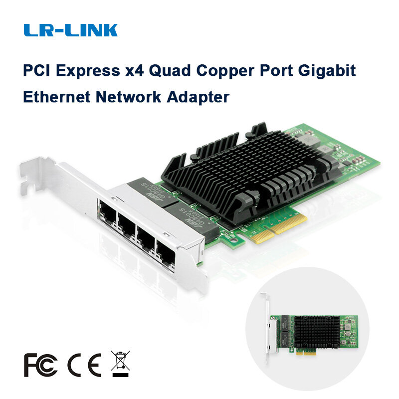 LR-LINK 2037PT Gigabit Ethernet Server Netzwerk Adapter(NIC) mit Intel 10/100/1000 RJ45 Kupfer Quad-Port, PCI-Express 3,0 X4