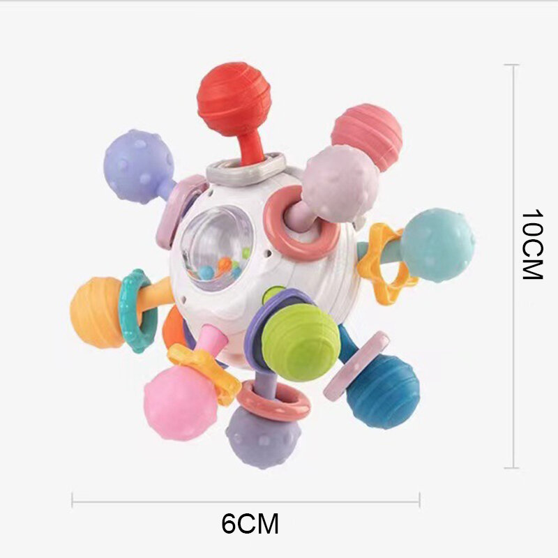 Brinquedos do bebê 0 12 meses sensorial chocalho teether agarrando atividade brinquedos de desenvolvimento do bebê dentição brinquedos bola do bebê de silicone para bebês
