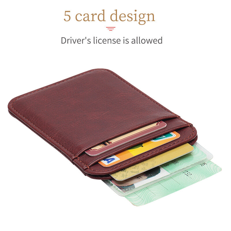 Porte-cartes en cuir PU pour hommes et femmes, étui pour planificateur de conducteur, couverture de carte de crédit, portefeuille d'affaires, petit porte-monnaie, mode