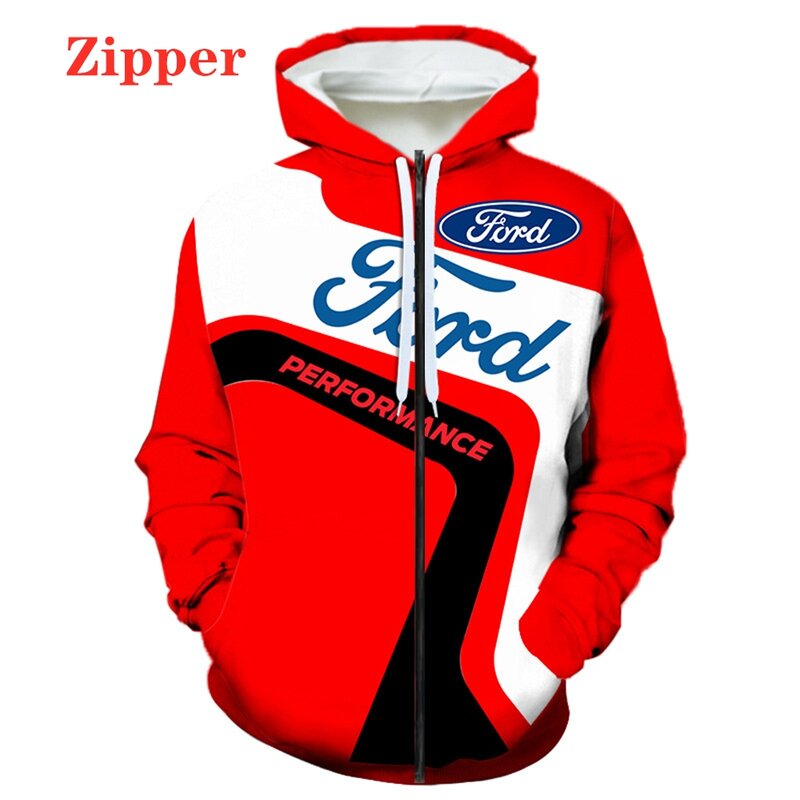 2022 new pattern Mens Ford Car Logo 3d Print Hoodie Women Sweatshirt Harajuku Pullover Motor Racing Jacket