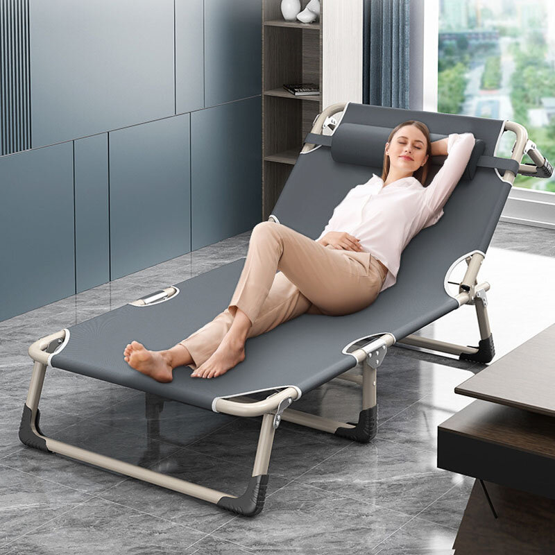 Cama plegable para siesta de oficina simple para adultos, reclinable multifunción, portátil y simple, reclinable al aire libre