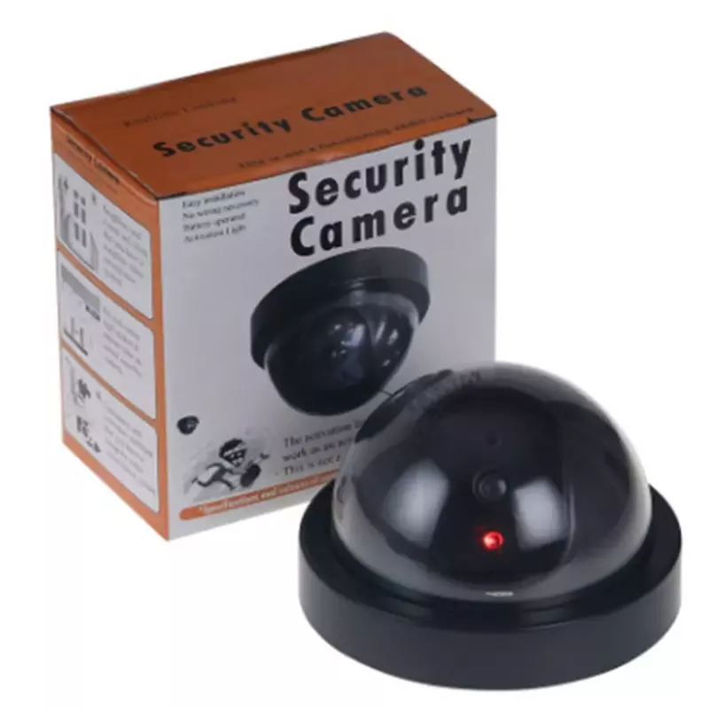 Dummy ปลอมกล้องโดมในร่มกลางแจ้งจำลองกล้องการเฝ้าระวังความปลอดภัยภายในบ้านกล้องจำลอง Led Monitor