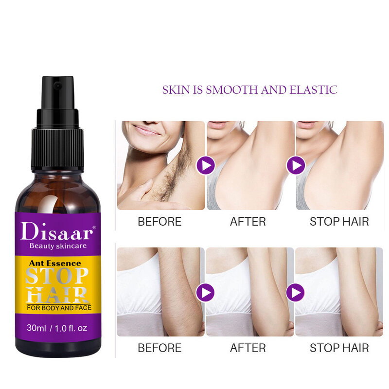 Spray de depilación indoloro permanente, inhibe el crecimiento del cabello, Spray de esencia, reparación suave del cuerpo, cuidado de la piel de belleza no irritante