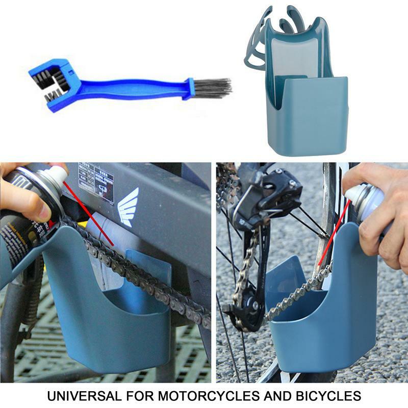 Motocicleta bicicleta corrente de óleo de armazenamento de caixa de ferramentas agente amplamente utilizado corrente de óleo anti-spray ferramenta de limpeza de corrente de óleo ferramenta à prova de respingo