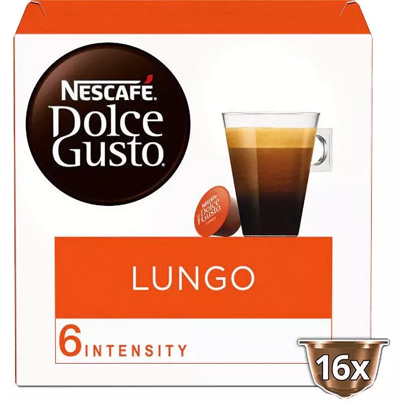 Café Lungo, 16 capsules originales, Dolce Gusto. Capsules de café moulu, pour Nespresso-capsule, pour cafetière
