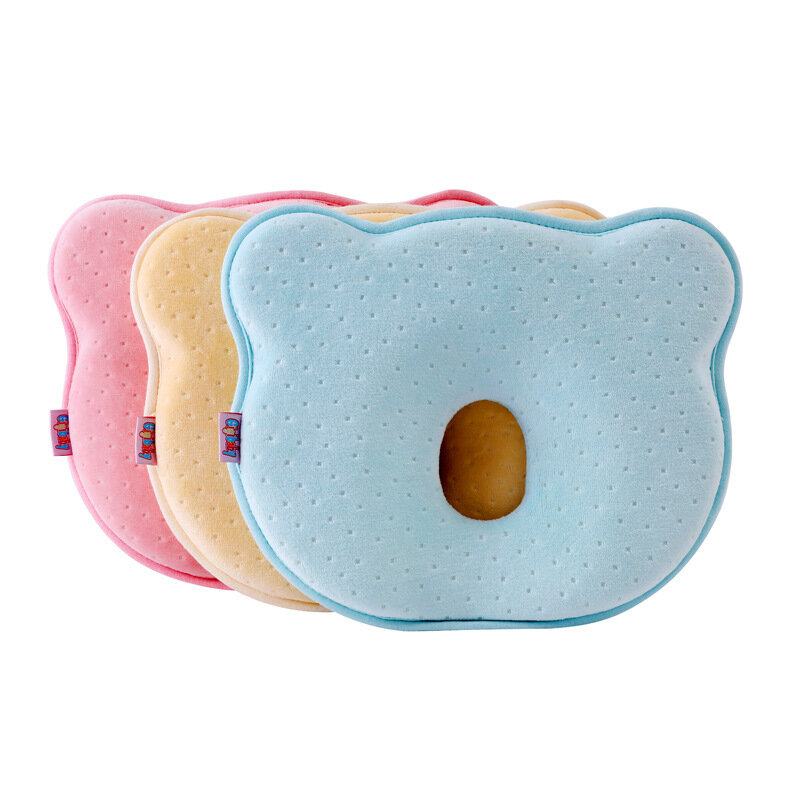 Almofadas do bebê da espuma da memória crianças respiráveis que dão forma a travesseiros para impedir a cabeça lisa travesseiro ergonômico dos recém-nascidos almofada infantil 0 12 12m