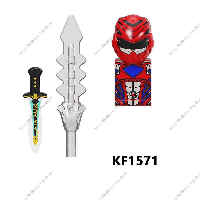 KF6144 Power ranger строительные блоки белый красный воин могучий морфин аниме мультфильм мини-фигурки экшн игрушки кирпичи для детей