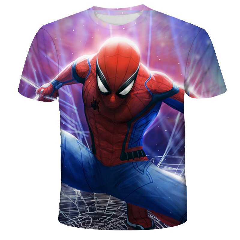 Camiseta de superhéroes de Marvel para niños, camisetas de Spiderman para niños, camisetas de manga corta para niños, ropa de Capitán América de Hulk