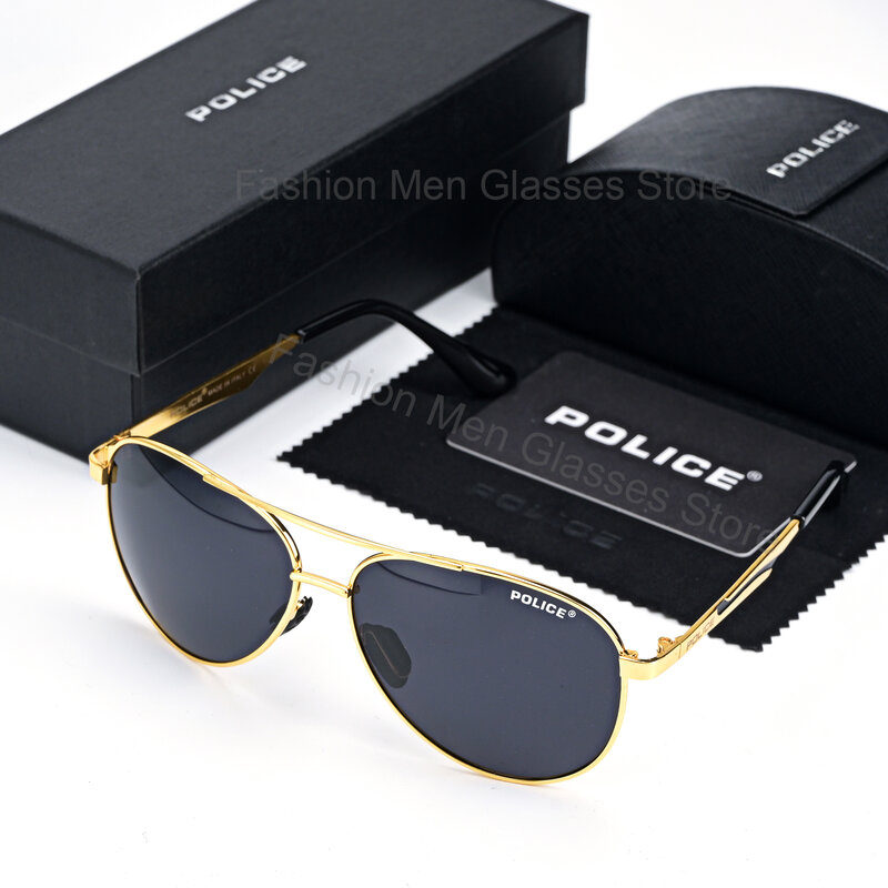 Politie Luxe Merk Zonnebril Fashion Trend Mannen Gepolariseerde Brand Design Brillen Mannelijke Rijden UV400 Anti-Glare Bril
