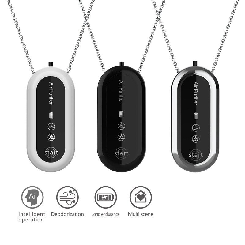 20 Million Negative Ion Air Purifier Personal Wearable Mini Portable 36H-50H Work Necklace Hanging Neck Air Purifier