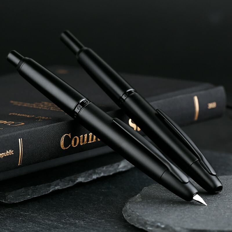 ใหม่ MAJOHN A1กด Fountain Pen Capless Retractable พิเศษปลายแหลม0.4มม.สีดำพร้อมคลิป Converter สำหรับเขียน