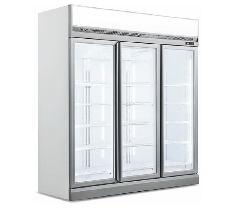 Exibição de bebida comercial refrigerador sorvete freezer vidro vertical geladeira