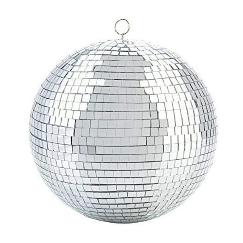 Bola Colorida Efeito De Iluminação De Palco, Espelho De Disco Glitter Ball, Prata Leve, Decoração De Festa De Natal, 8 pol, 20cm