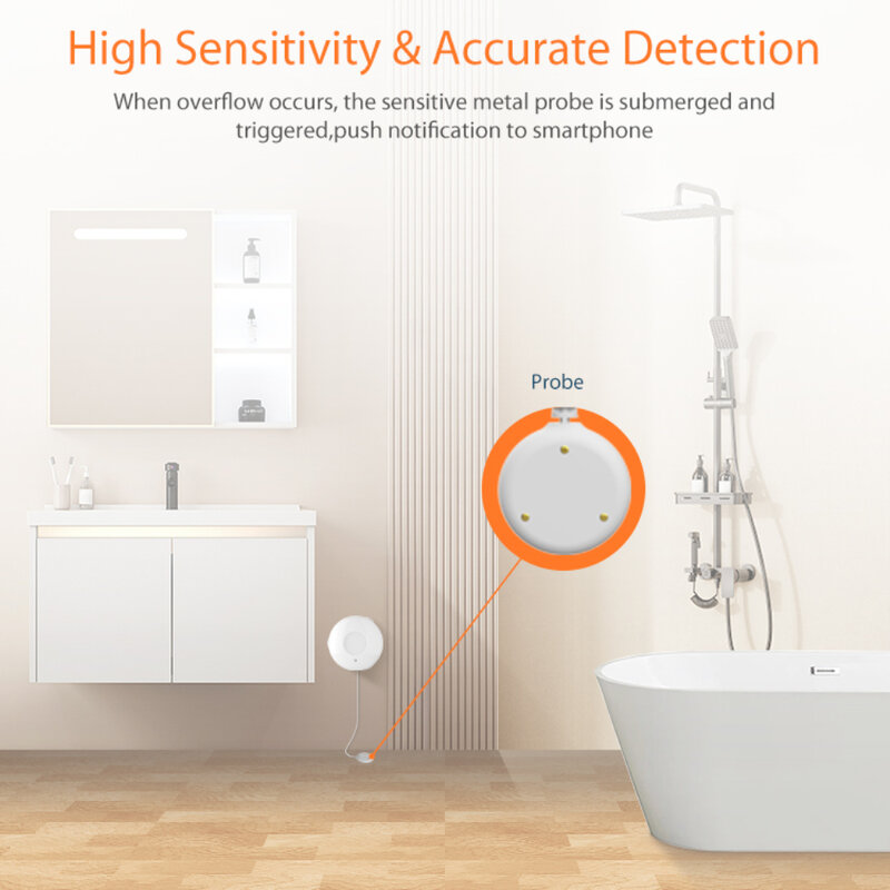 Sensore di perdite Zigbee livello dell'acqua Overfl Smart Home rilevatore di allagamento Wireless Mini sensore di perdite d'acqua Tuya sensore d'acqua 1 pz