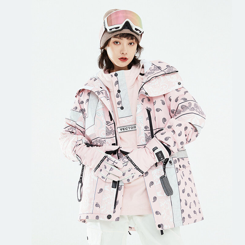 Chaqueta de snowboard para mujer, chaquetas de nieve gruesas y cálidas, impermeables y a prueba de viento, Invierno