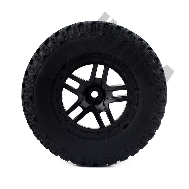 4Pcs Short Course Tires& Wheel Rims for 1/10 RC Terrain Truck Slash VKAR 10SC RC Car Parts