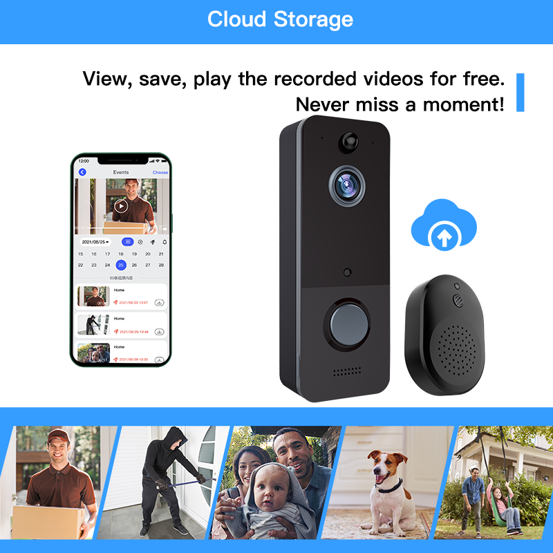 GTWIN สมาร์ท WiFi Video Doorbell กล้องกลางแจ้งไร้สาย U8 Video Doorbell WIFI การตรวจสอบระยะไกลบ้านความปลอดภัย