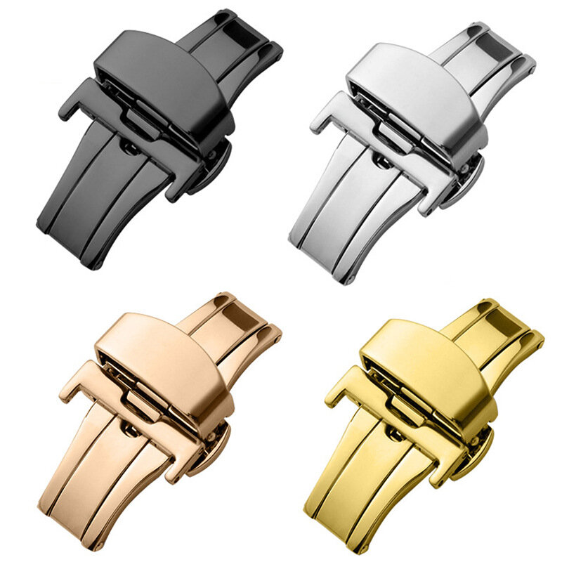 Personalizza il Logo cinturino per orologio meccanico completamente automatico con fibbia per cinturino in acciaio inossidabile con anello a farfalla