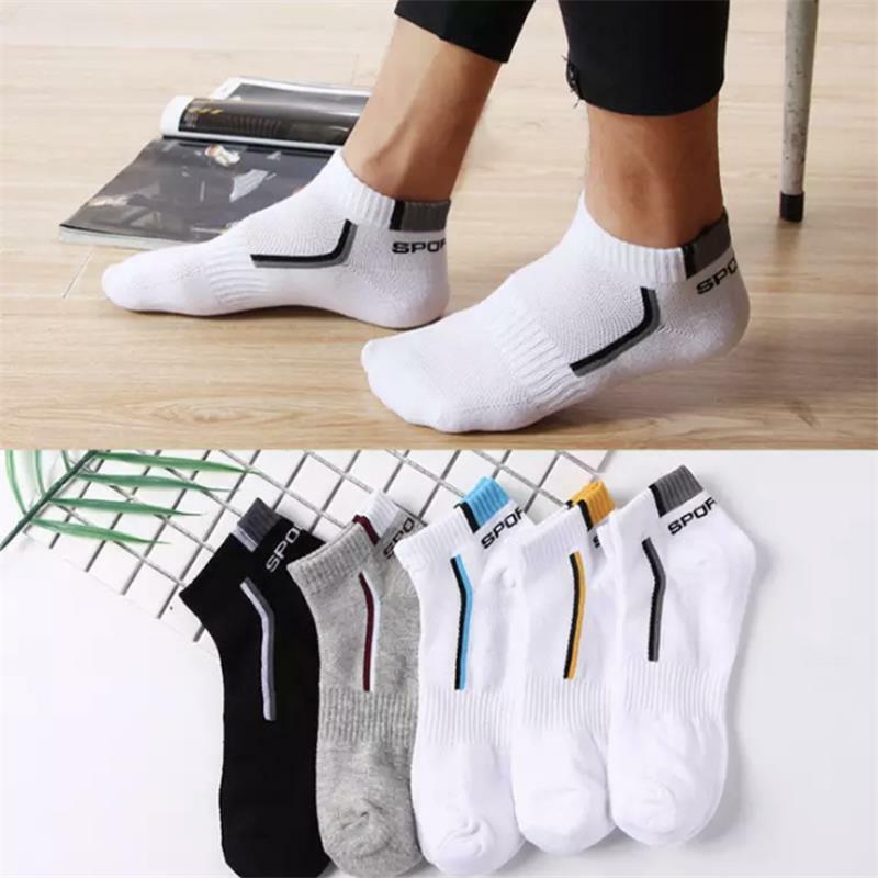 10Pairs/ Men's Socks Cotton High Quality Breathable Cotton Sports Socks Mesh Casual Sports Non-Slip Ankle Socks Large Size 38-47