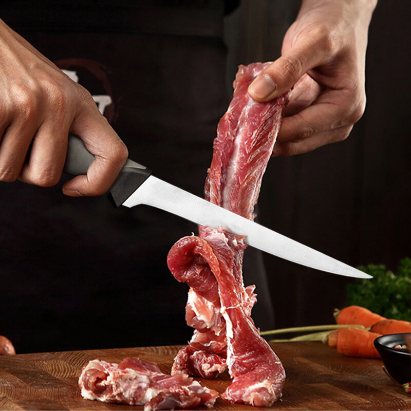 الفولاذ المقاوم للصدأ تقطيع سكين سكين المطبخ المهنية Deboning سكين سكين الجزار الساطور في الهواء الطلق سكين تخييم مع غمد