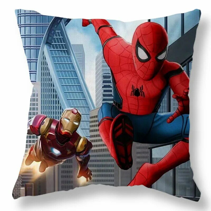Sarung Bantal Disney Sarung Bantal Spiderman Kapten Iron Man Sarung Bantal Di Tempat Tidur Sofa Anak Laki-laki Hadiah Ulang Tahun 40X40Cm