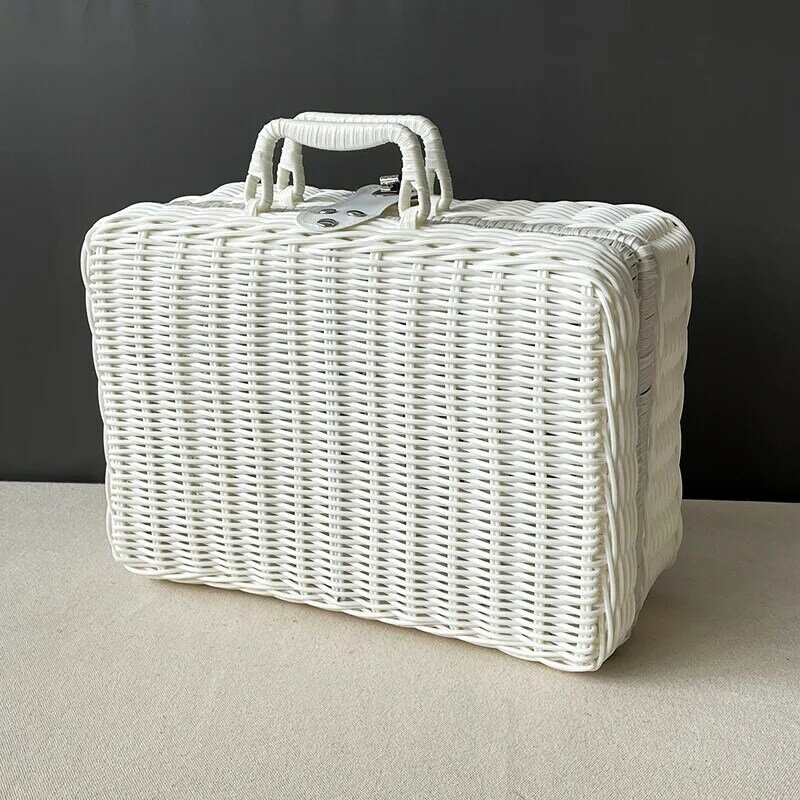 2023 New 12-inch Vintage Woven Suitcase