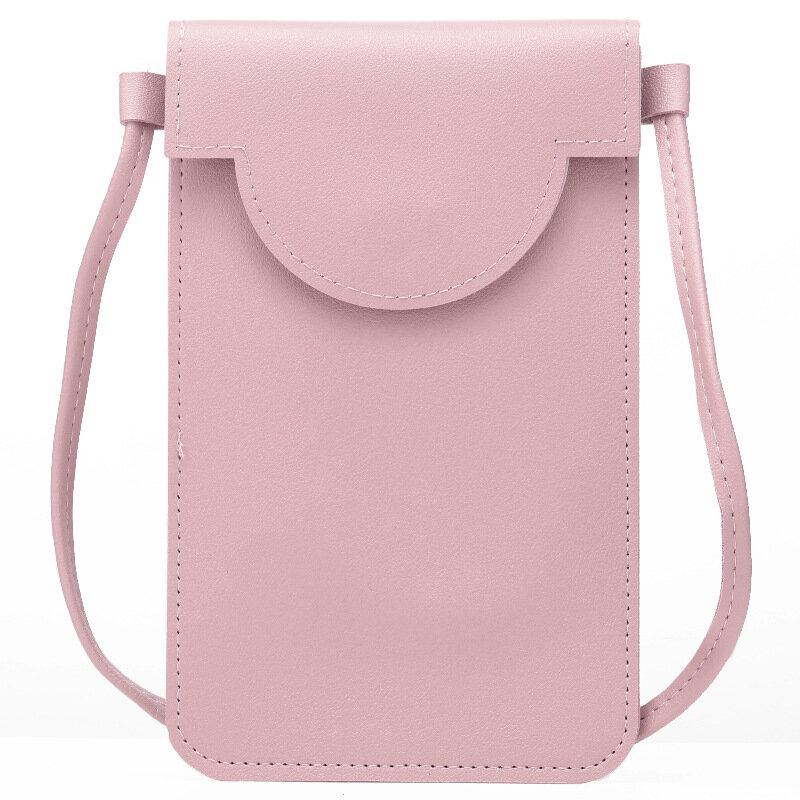 Bolsa de teléfono para mujer, bolso cruzado de hombro con compartimento de almacenamiento y bolsillo para teléfono, transparente, con pantalla táctil, a la moda