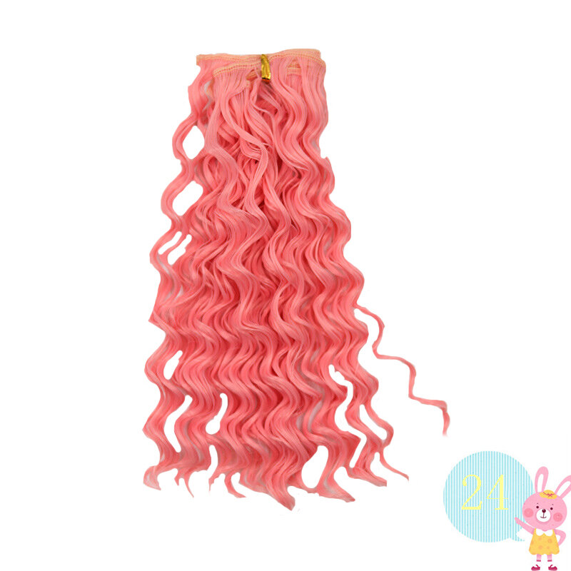 Bybrana-peluca larga y rizada de fibra de alta temperatura, pelo largo de 25cm x 100cm, para muñecas BJD SD, DIY