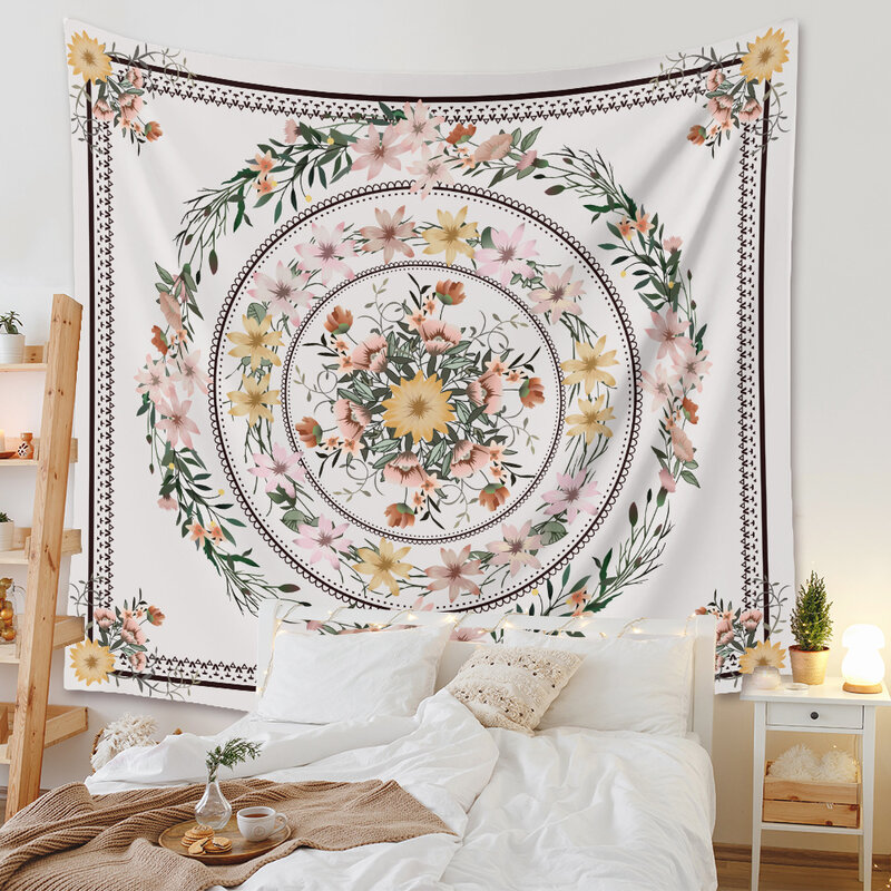 Tapiz de decoración de pared para habitación, tapiz con estampado de Mandala personalizado de Color bohemio