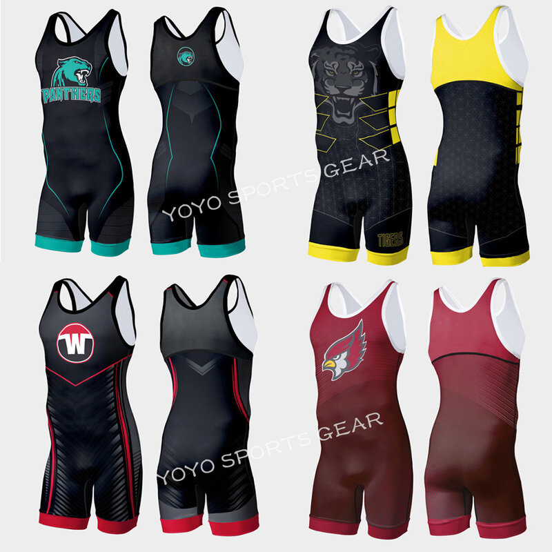 Youth and Adult Wrestling Singlets Suit Boxing Triathlon Bodysuit Iron Men Swimwear Gym Sport Fitness Skinsuit Running Wear