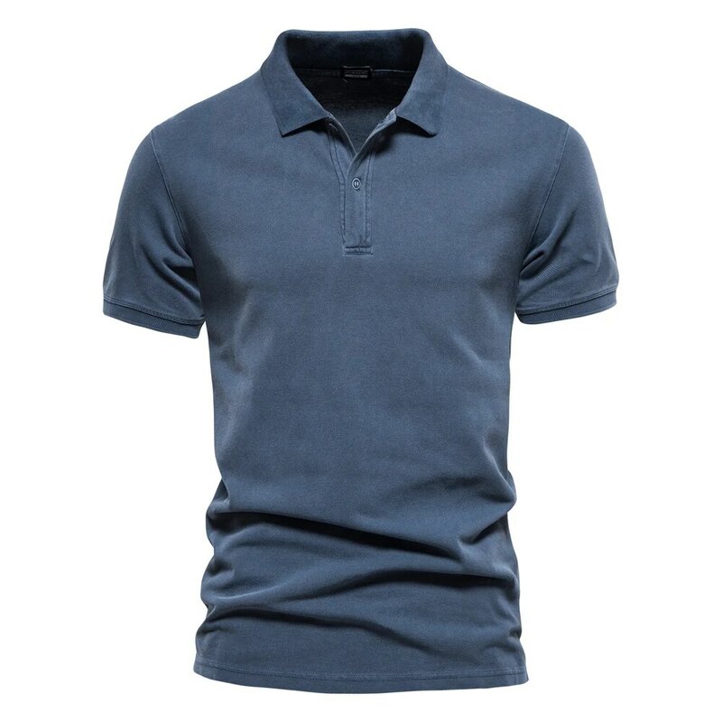 2023 moda męska z krótkim rękawem Casual solidna kolorowa koszulka Polo koszulka Polo w stylu Retro
