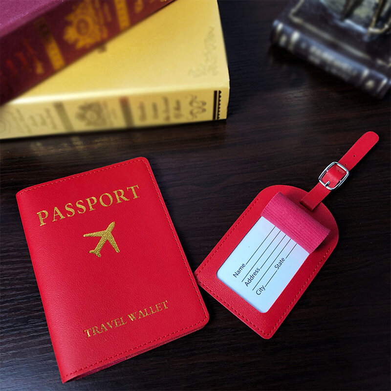 Etiqueta identificadora de equipaje de cuero PU para hombre y mujer, accesorio de viaje con identificación de nombre y dirección, 1 unidad