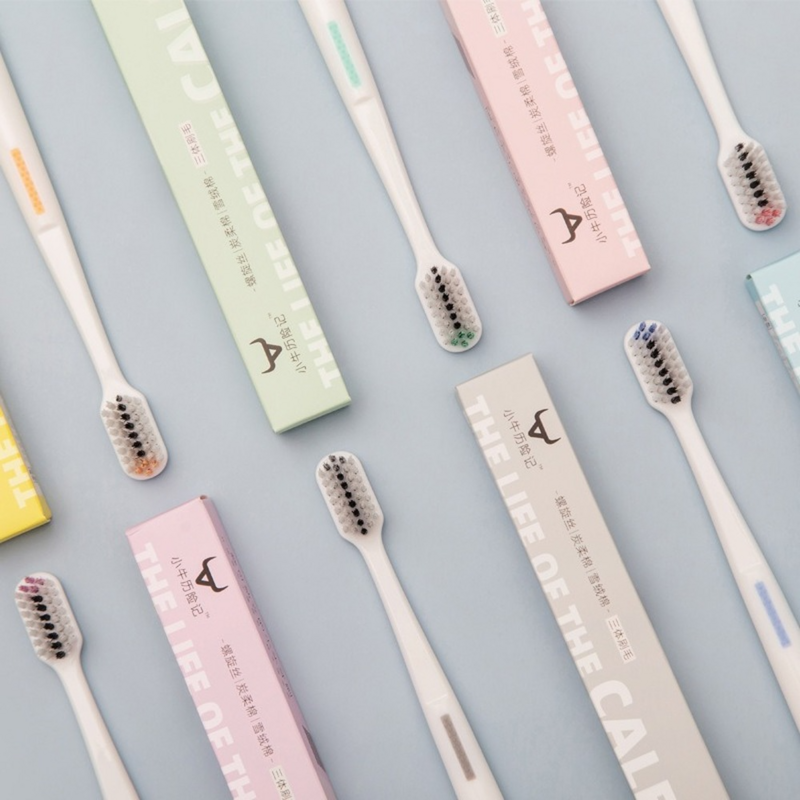 Color Box, Single Set, Three-body Bristles, Six-color Adult Soft-bristled Toothbrush