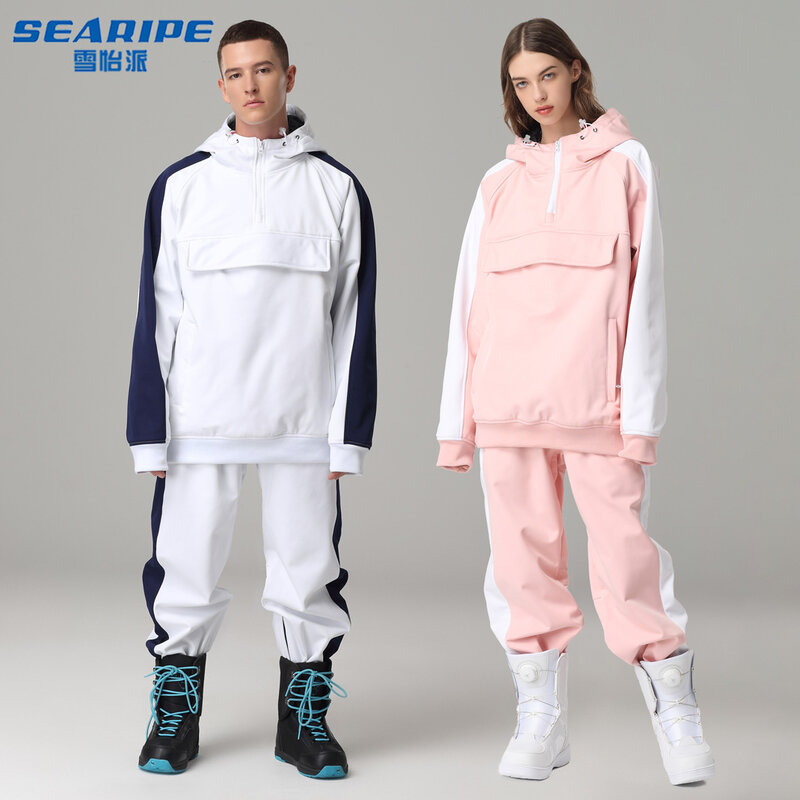 SEARIPE Ski Suit Set Thermal Clothing Windproof Waterproof Snowboard Jacket Trouser Outdoor Equipment Women Men Winter Warm Wear