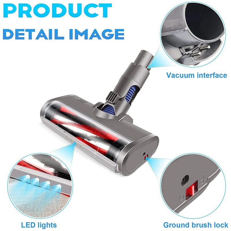 For Dyson V6 Vacuum Cleaner Soft Sweeper Roller Head Floor Brush Motorized Vacuum Cleaner Head Replacement