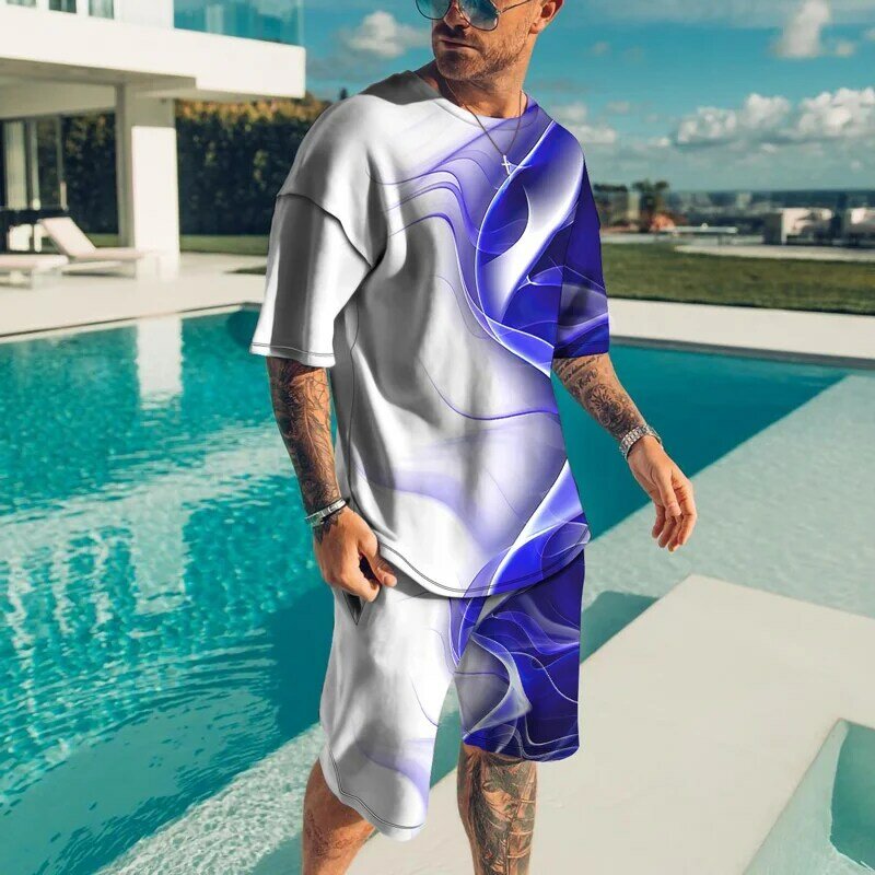 Sommer männer Anzug Mode 3D Druck Muster Sportswear-Set T-Shirt + Shorts 2 Stück männer Jogging Fitness Männer der