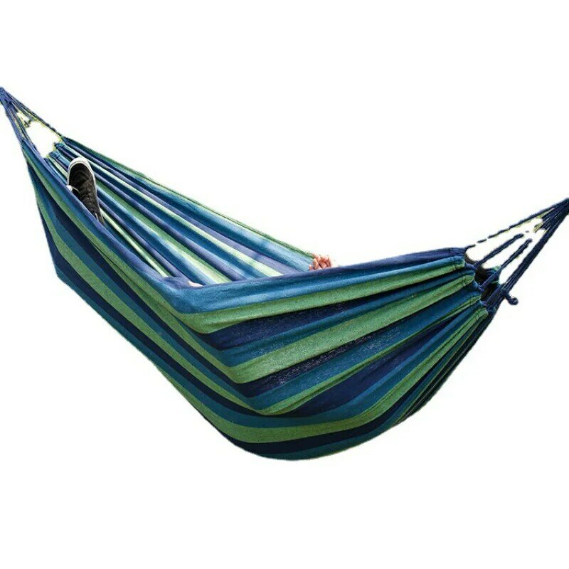 Canvas Curved Stick Swing Hammock, Outdoor Camping, Camping, Anti-Rollover, Single, Double