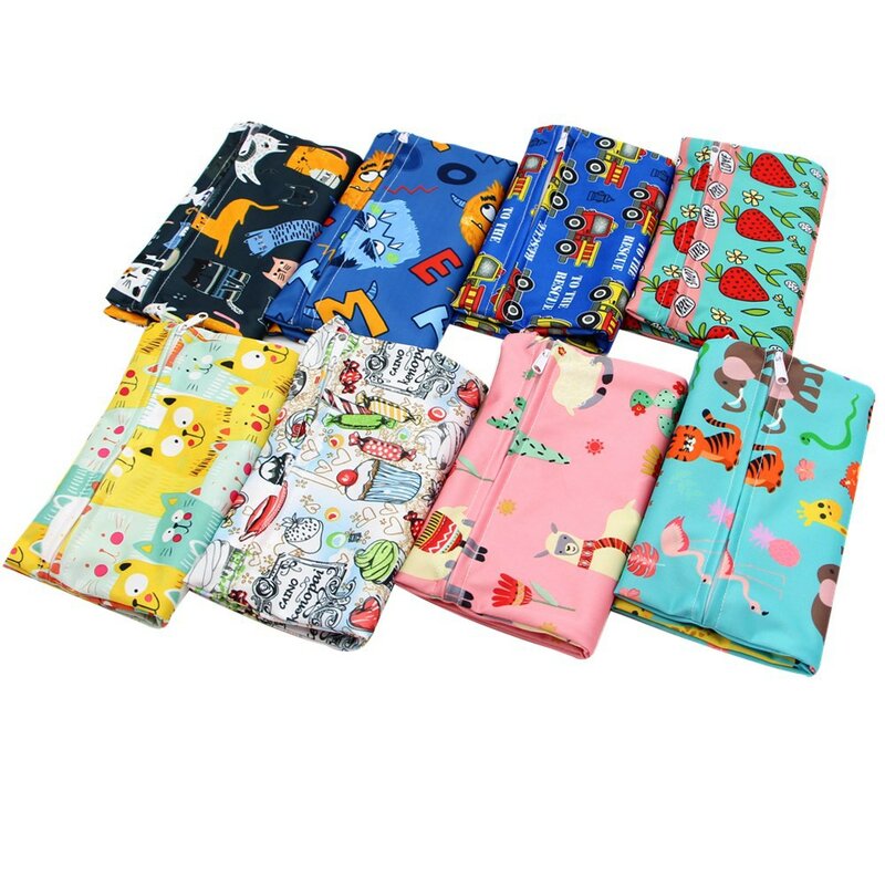 Saco de fraldas reutilizável impermeável para bebê, fraldas com zíper, molhadas e secas, armazenamento de fraldas, bolsa, organizador, 20x25cm
