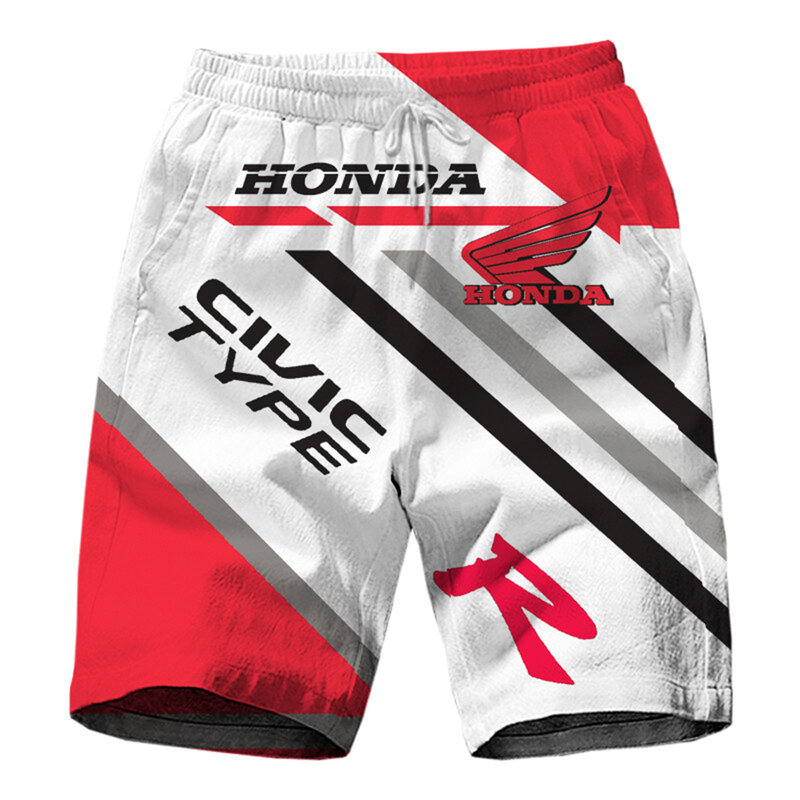 2022 Men's Honda Wing Motorcycle Logo 3d Digital Print Shorts Casual Fashion Harajuku High Quality Brand Hip Hop Beach Pants