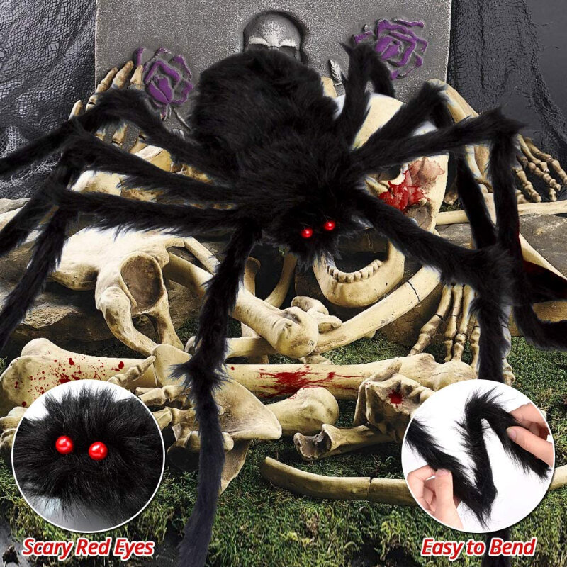 Giant Halloween Decor Spider Web Stretchy Spinnenwebben Met Nep Spiders Terror Bar Haunted Thuis Spinneweb Props Scary Party Scene Decor