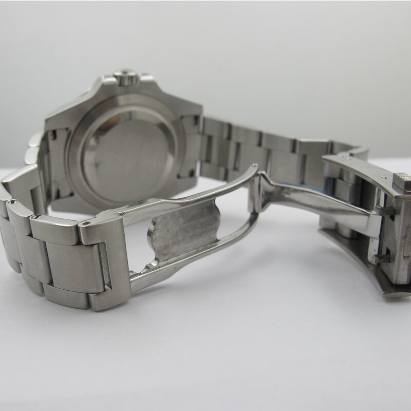 Casual Parnis 40Mm สีดำ Dial อัตโนมัตินาฬิกาข้อมือสำหรับผู้ชายปฏิทิน Sapphire Glass กันน้ำนาฬิกา Reloj Para Hombre