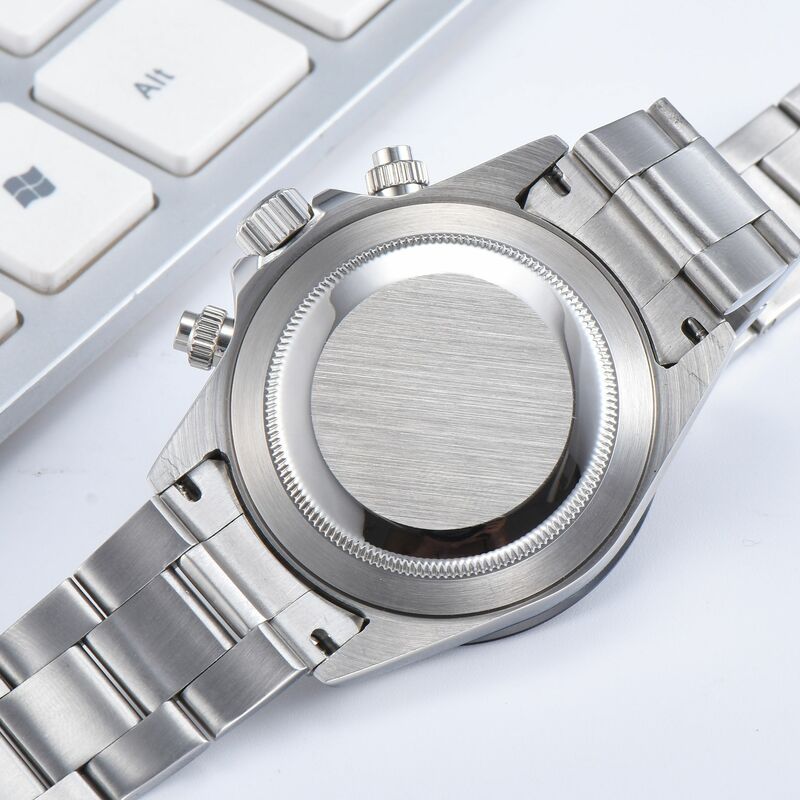 Nova parnis 39mm prata caso quartzo cronógrafo de cristal safira relógios de aço inoxidável dos homens japão movimento 2021 com caixa presente