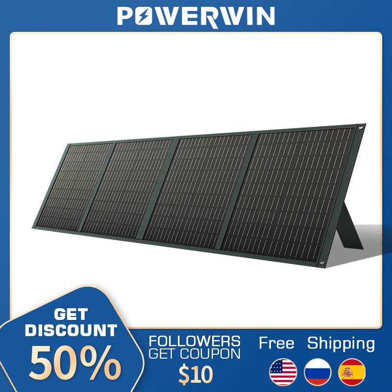 POWERWIN PWS110 Panneau solaire pliable 110W ETFE IP65 série/parallèle 24% efficacité régulateur de tension Durable sortie QC rapide RV for Energizer